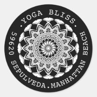 Black and White Mandala Address Label