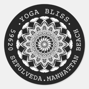 Black and White Mandala Address Label