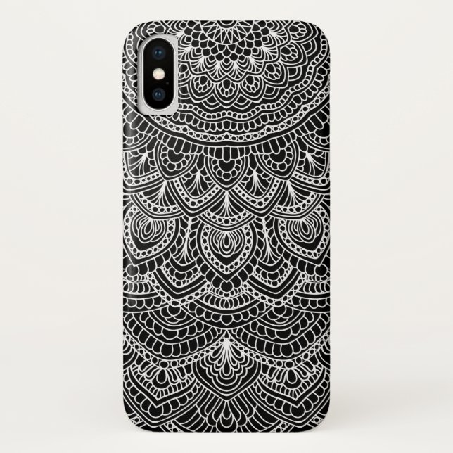 Black and white Mandala Case-Mate iPhone Case (Back)