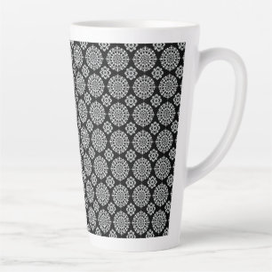 Black and White Mandala Design Latte Mug