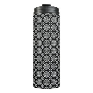 Black and White Mandala Design Thermal Tumbler