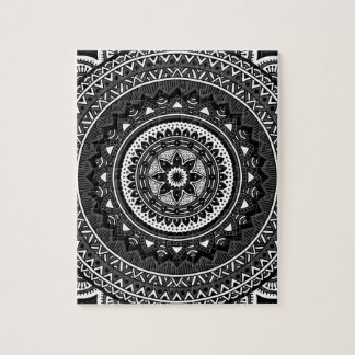 Black and white mandala jigsaw puzzle