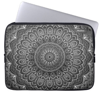 Black and white Mandala Laptop Sleeve