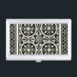 Black and White Mandala Motif by Vision Studio Business Card Holder<br><div class="desc">A black and white mandala motif brought to you by Vision Studio. Mandala is a Sanskrit word for circle and represents the Universe in Hinduism and Buddhism. Mandalas are supposed to have a calming effect on people, so if you want a little calm in your life buy this print today!...</div>