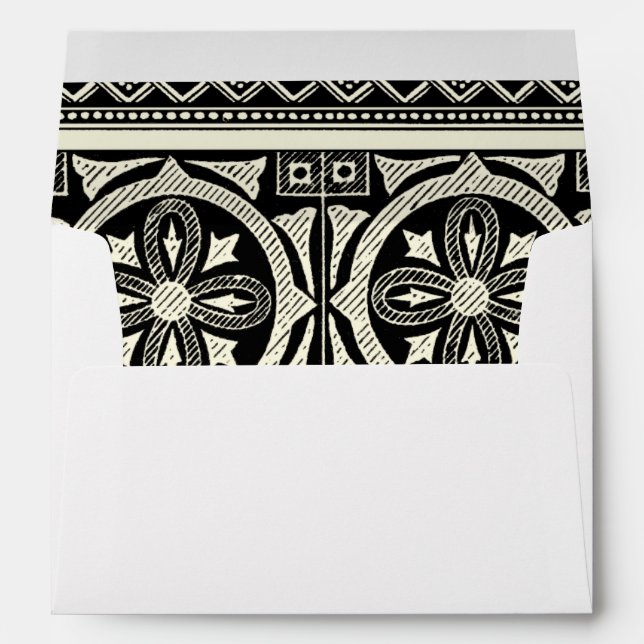 Black and White Mandala Motif by Vision Studio Envelope (Back (Bottom))