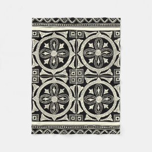 Black and White Mandala Motif by Vision Studio Fleece Blanket
