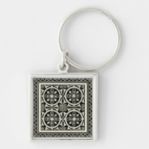 Black and White Mandala Motif by Vision Studio Key Ring
