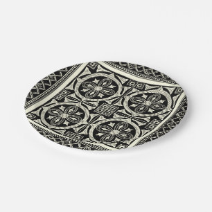 Black and White Mandala Motif by Vision Studio Paper Plate