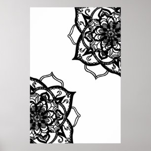 Black and White Mandala Poster