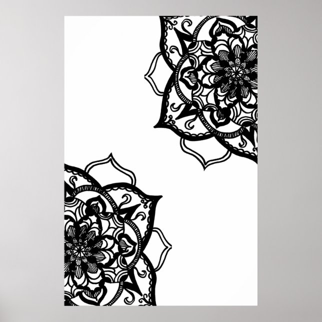 Black and White Mandala Poster (Front)