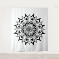 Black and white mandala