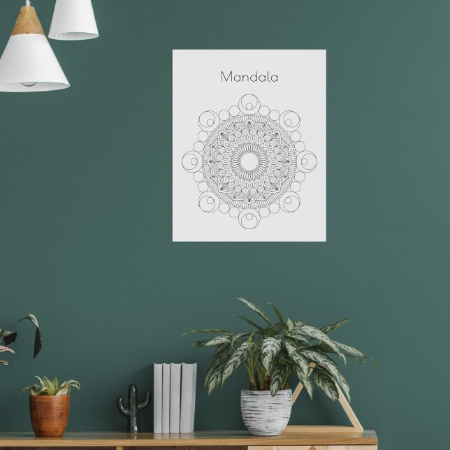 Black and White Mandala v2 Colouring Poster (Living Room 1)