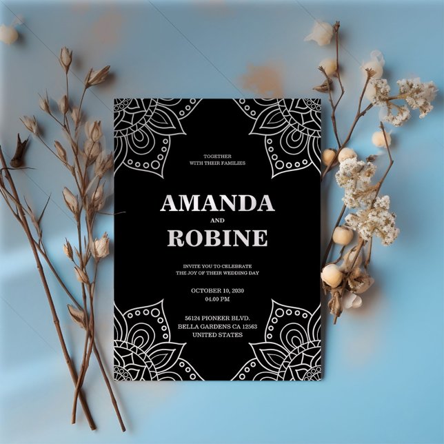 Black and White Mandala Wedding Invitation (Creator Uploaded)