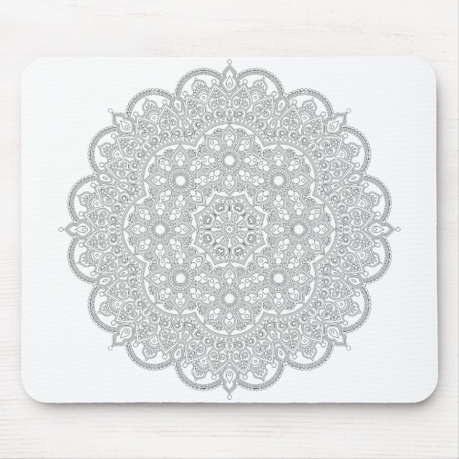 Black and White Mandala You Can Colour Mouse Pad (Front)