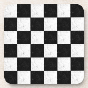 Black and White Marble Beverage Coaster