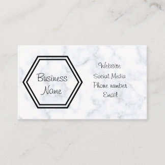 black and white marble business card