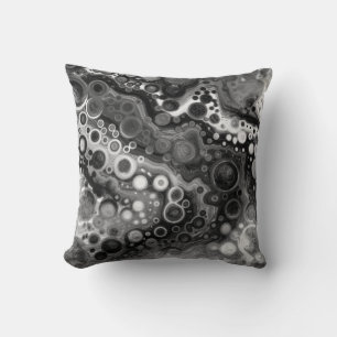 Black and White Marble Digital Fluid Art Cushion