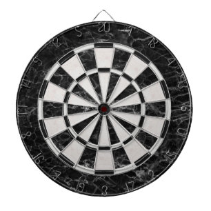Black and White Marble Elegant Classic  Dartboard