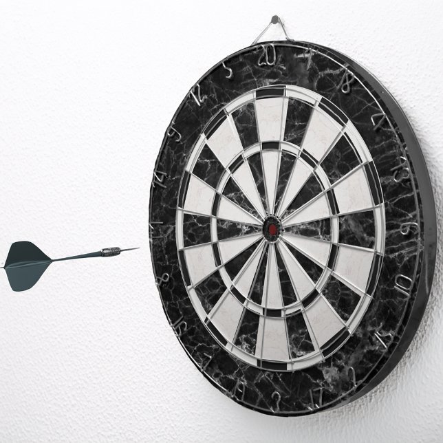 Black and White Marble Elegant Classic  Dartboard (Creator Uploaded)