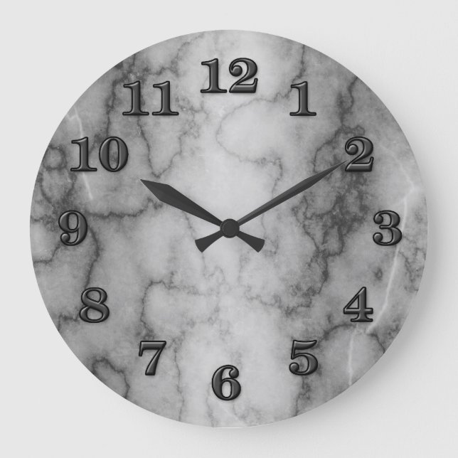 Black and White Marble Large Clock (Front)