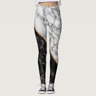 Black and White Marble Leggings