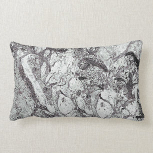 Black and White Marble Lumbar Cushion