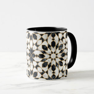 Black and White Marble Moroccan Mosaic Mug