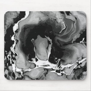 Black and white Marble Mouse Pad