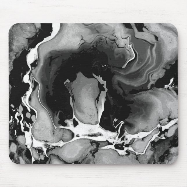 Black and white Marble Mouse Pad (Front)
