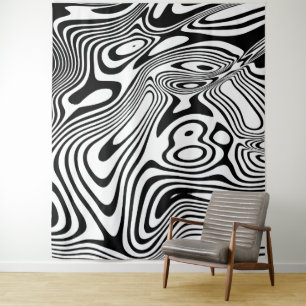 Black and White Marble Pattern Tapestry