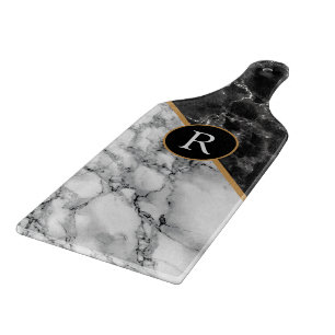 Black and White Marble Personalised Cutting Board