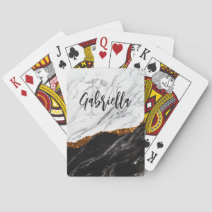 Black and White Marble Playing Cards
