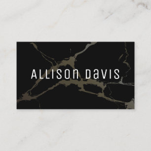 Black and White Marble QR Code  Business Card