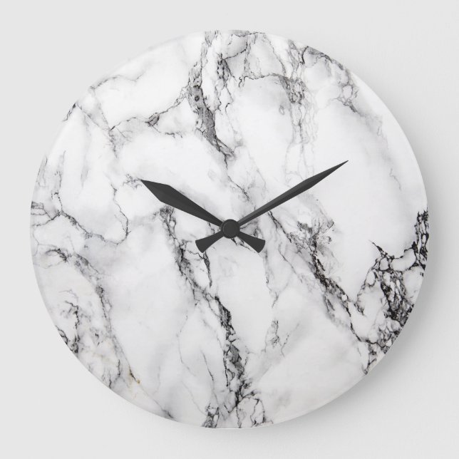 black and white marble stone large clock (Front)