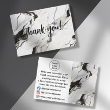 Black and white marble Thank You Card