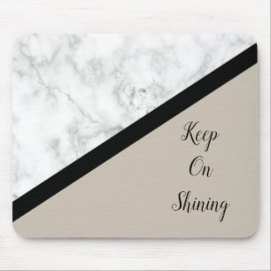 Black and White Marble w/Tan Mouse Pad