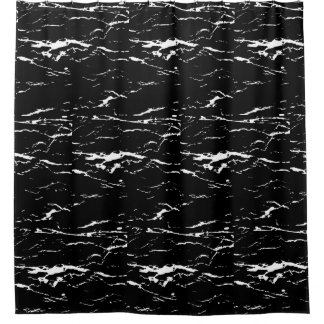 Black and White Marbled Effect Shower Curtain