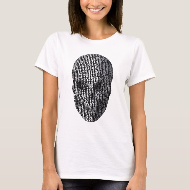Black And White Marbled Skull T-Shirt (Front)