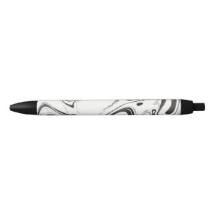 Black and white marbling b) ink pen