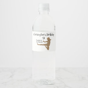 Black and White Martial Arts Karate Kids Birthday Water Bottle Label