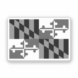 Black and White Maryland Flag