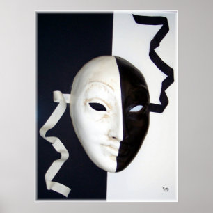 Black and White Mask Poster
