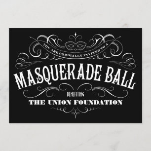 Black and White Masquerade Ball Invitations