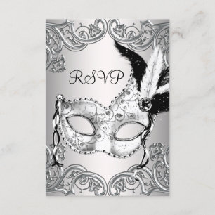 Black and White Masquerade Party RSVP