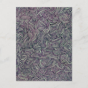 black and white maze postcard