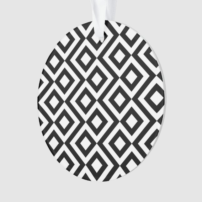 Black and White Meander Ornament (Front)
