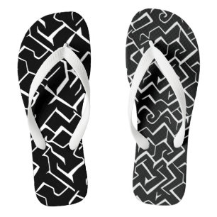 Black and White Meander Pattern   Modern Gothic Thongs
