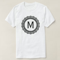 Black And White Medallion Custom Initial