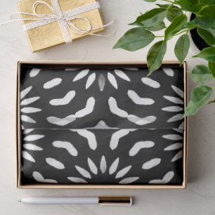 Black and White Mediterranean Tile Tissue Paper