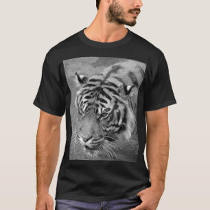 Black and White Men's Black Siberian Tiger T-shirt